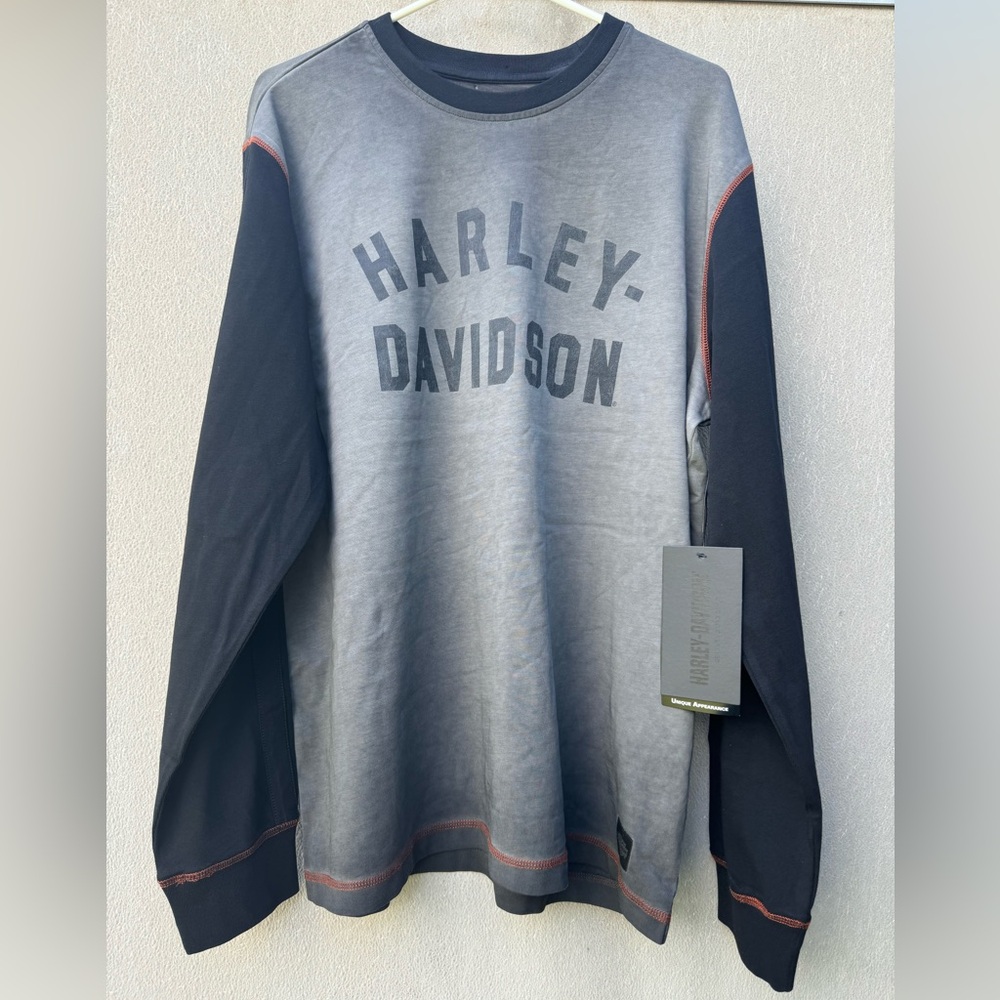 Genuine w/tags Harley-Davidson Men's Iron Bond Long Sleeve T-Shirt, Gray/Black L